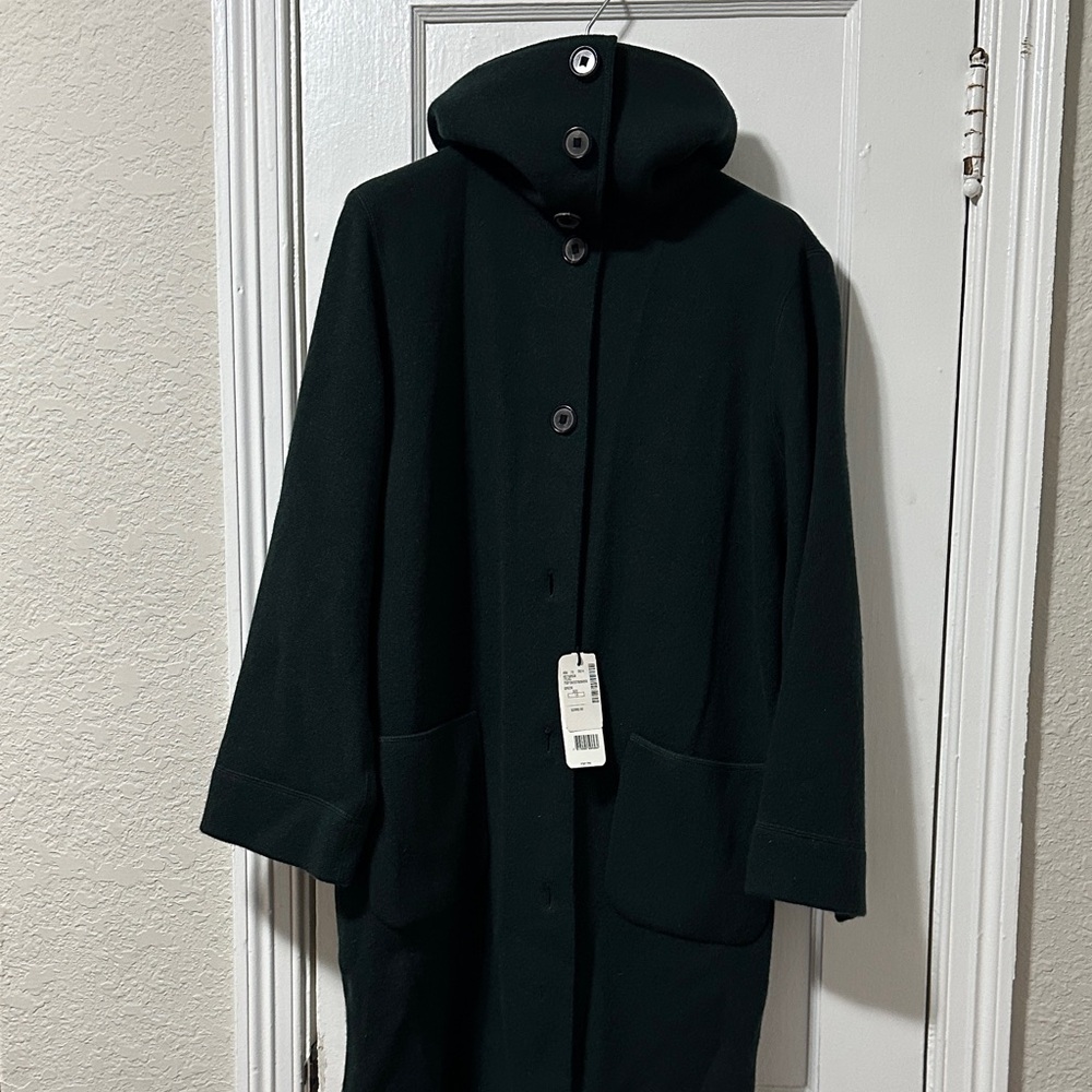 Akris Dark Green 100% Cashmere Trench Coat